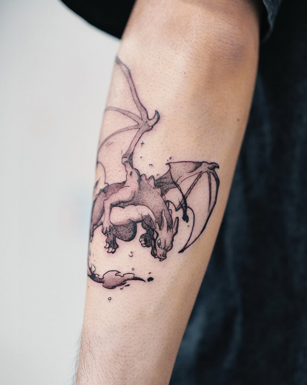 Tattoo by @6cm.tattoo — anime, black_and_grey