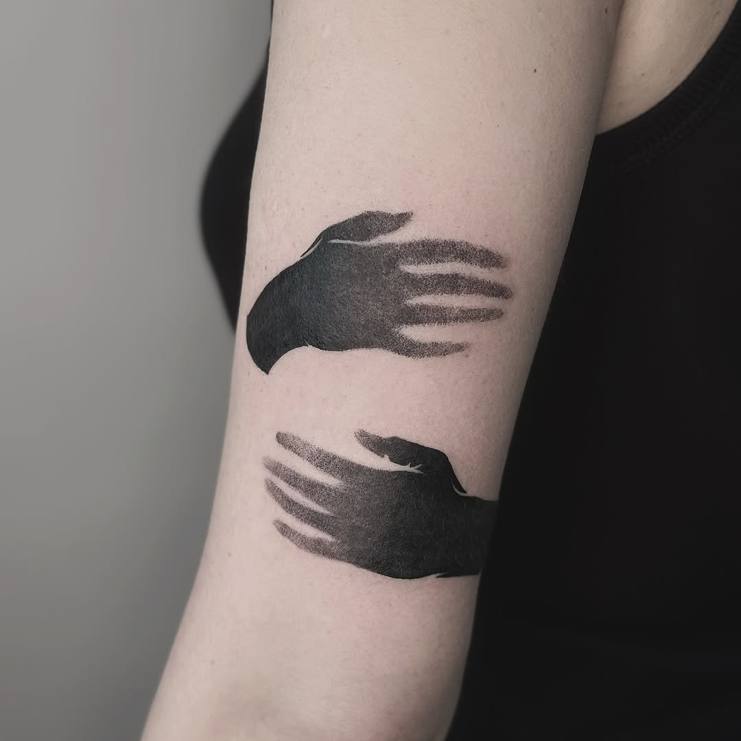 Tattoo by @masha.khelik.ttt — black_and_grey, dotwork