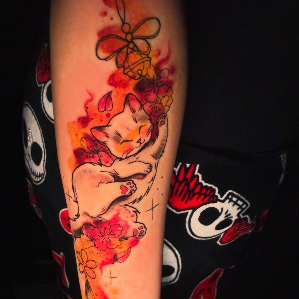 Tattoo by @skunk_punk_ink — watercolor, illustrative