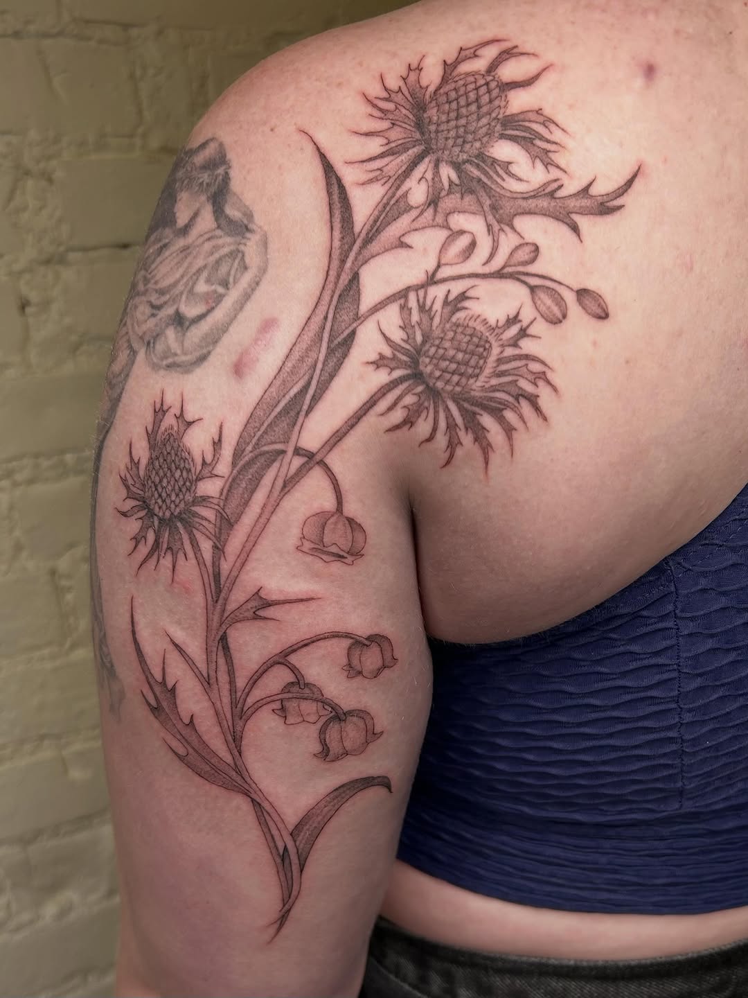 Tattoo by @oliviafoxtattoo — illustrative, black_and_grey