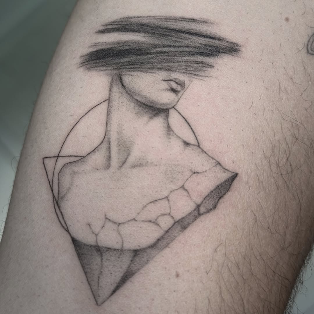 Tattoo by @wildhoneyartistry — illustrative, dotwork