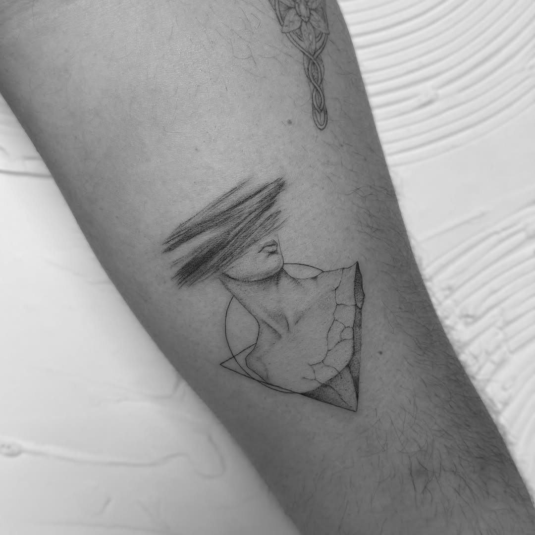 Tattoo by @wildhoneyartistry — illustrative, black_and_grey