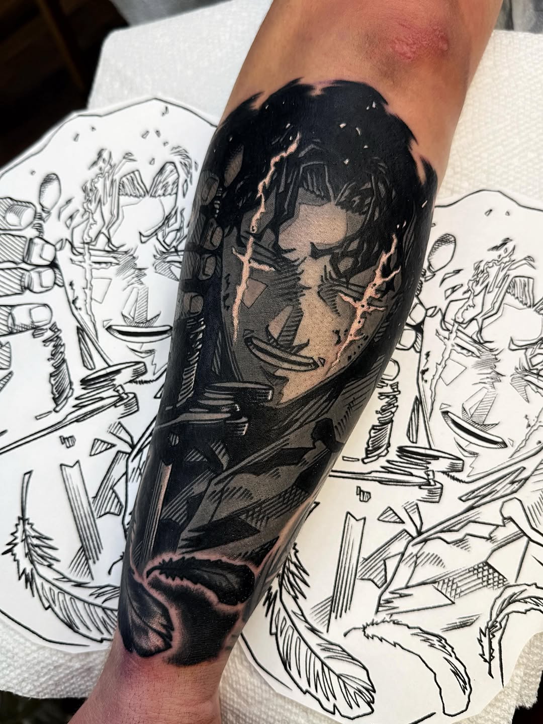 Tattoo by @chrismesitattoo โ blackwork
