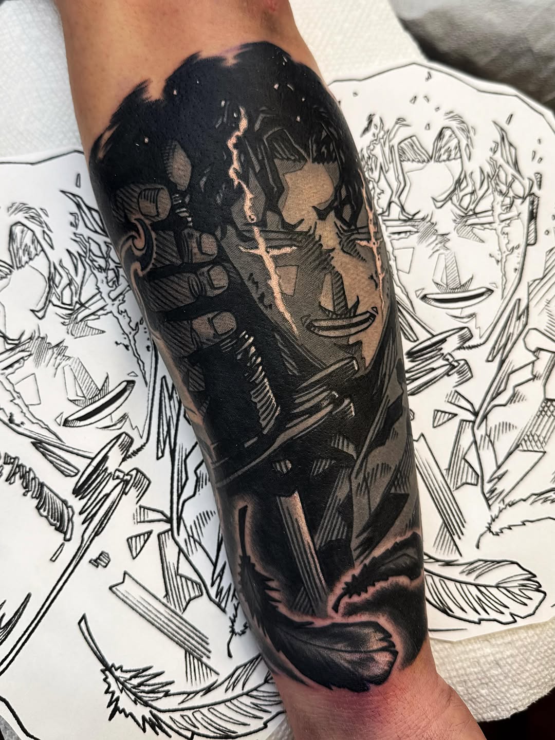 Tattoo by @chrismesitattoo โ black_and_grey