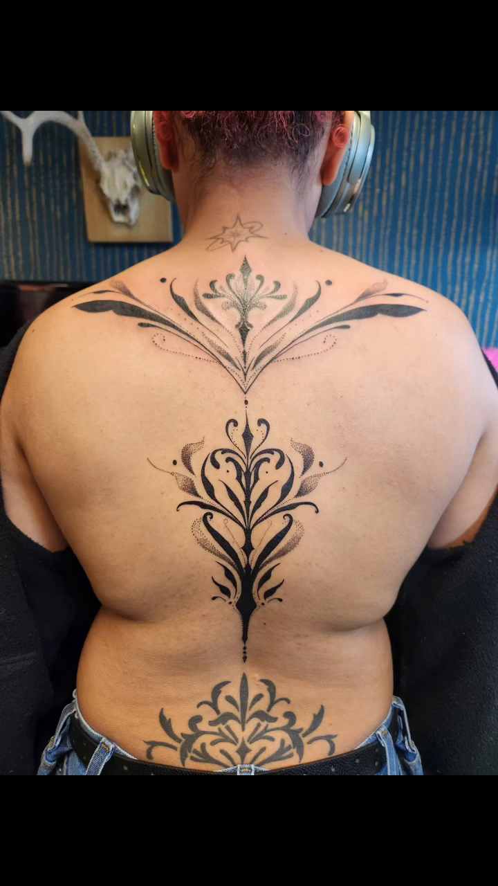 Tattoo by @heatherstevenstattoo — blackwork, illustrative