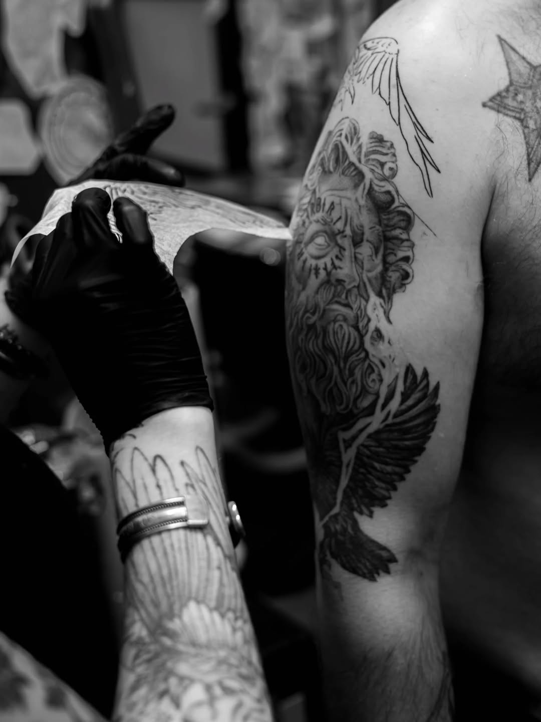 Tattoo by @kenzie_the_barbarian — black_and_grey, realism