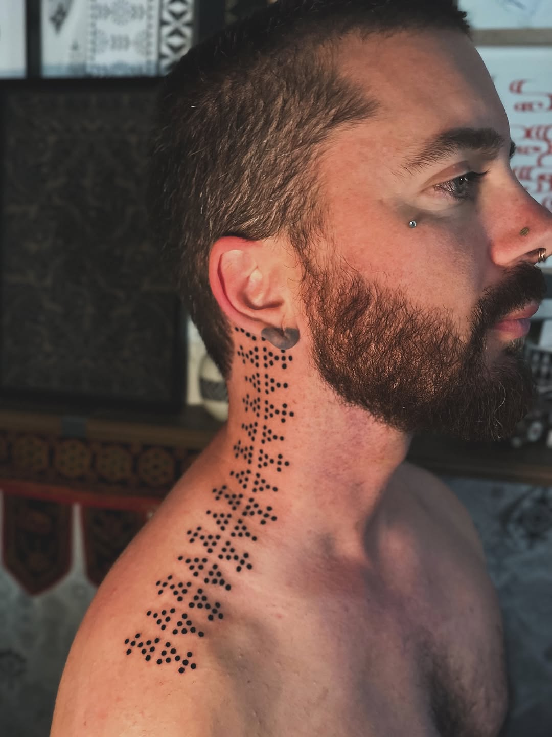 Tattoo by @blackadorn — dotwork, geometric