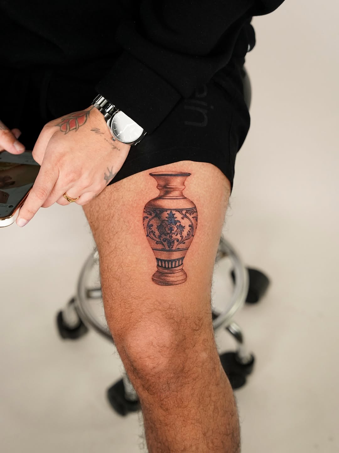 Tattoo by @tinnasole โ realism, black_and_grey