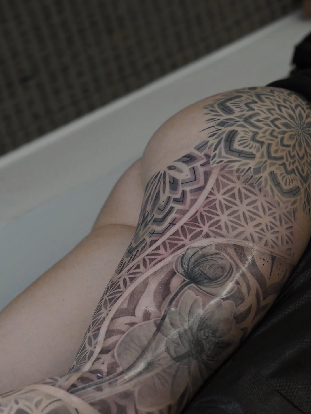 Tattoo by @pakhanova — geometric, black_and_grey