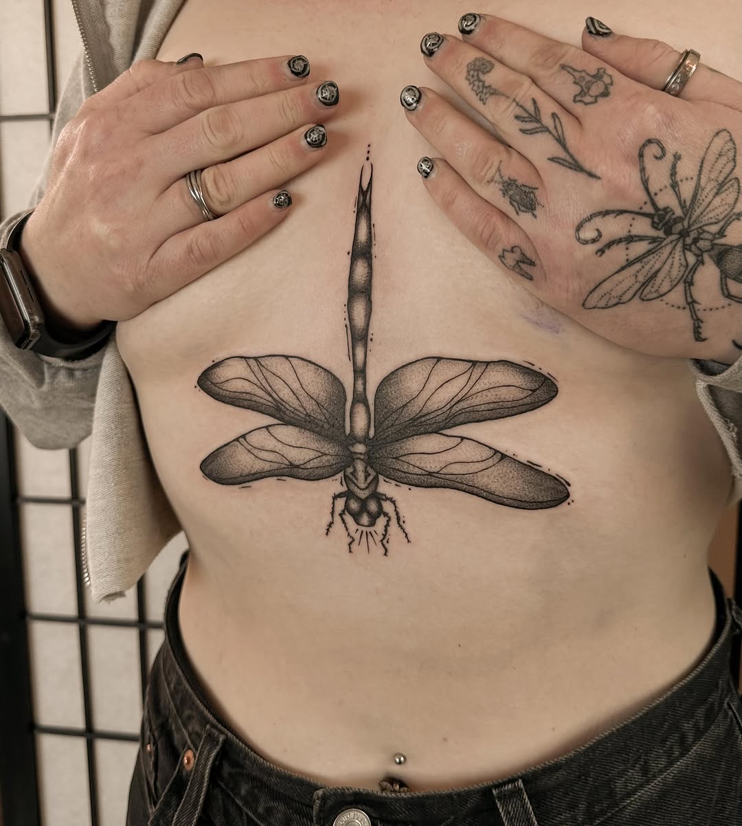 Tattoo by @into.thegraves โ dotwork, black_and_grey