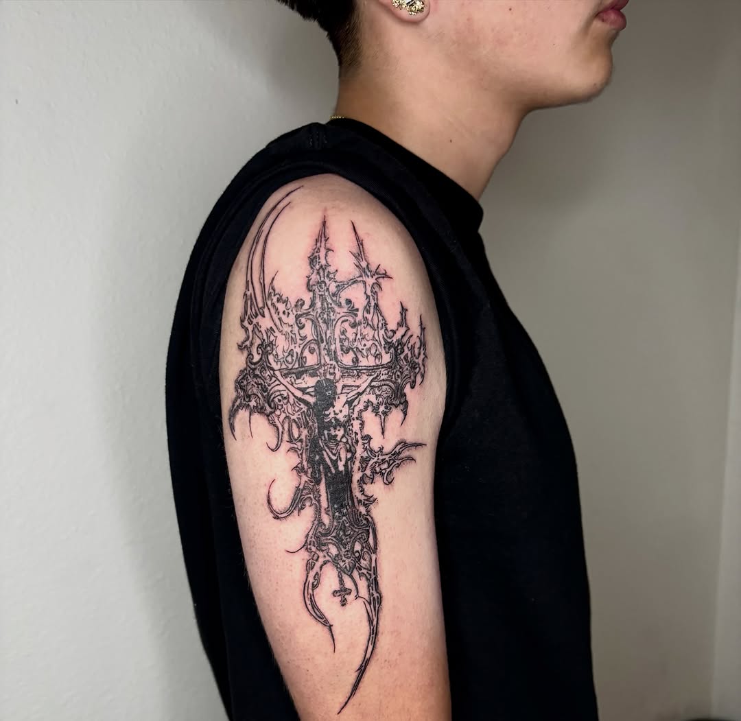 Tattoo by @miffythereaper — blackwork, dark_realism