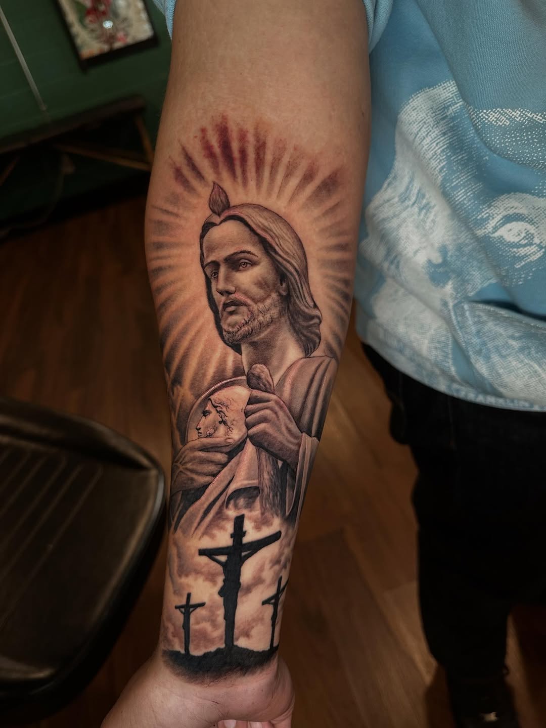 Tattoo by @marioflorestattoo — realism, black_and_grey