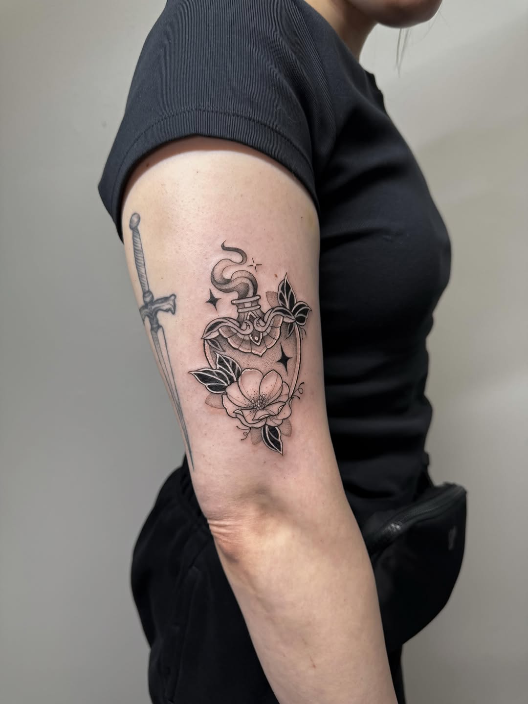 Tattoo by @mjbender.tattoos — fine_line, black_and_grey