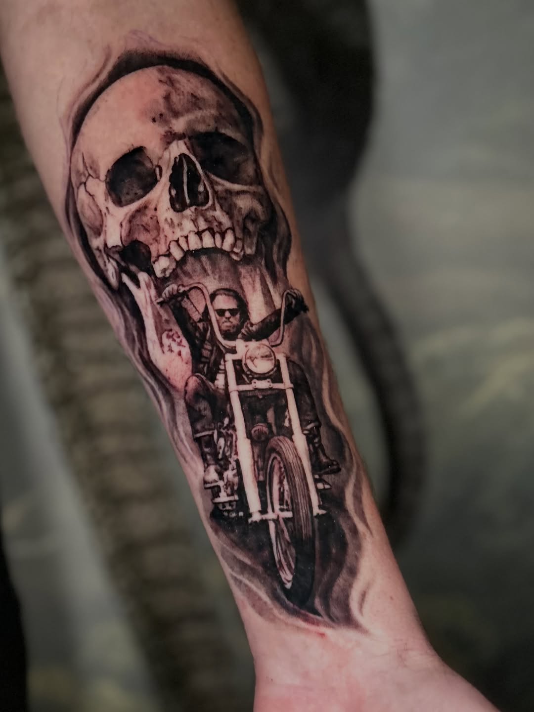 Tattoo by @jakeomen — realism, black_and_grey
