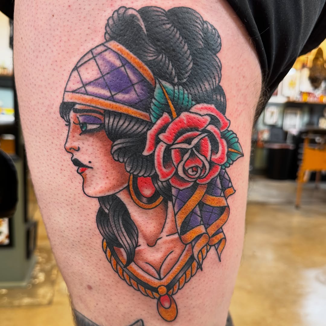 Tattoo by @thepinkmanther — american_traditional