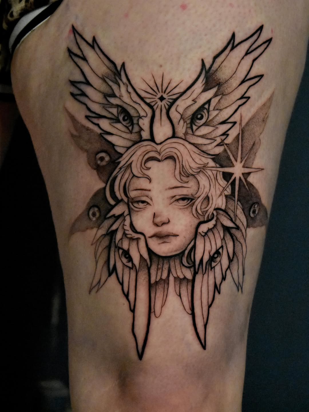 Tattoo by @chanty.tattoo โ illustrative, black_and_grey