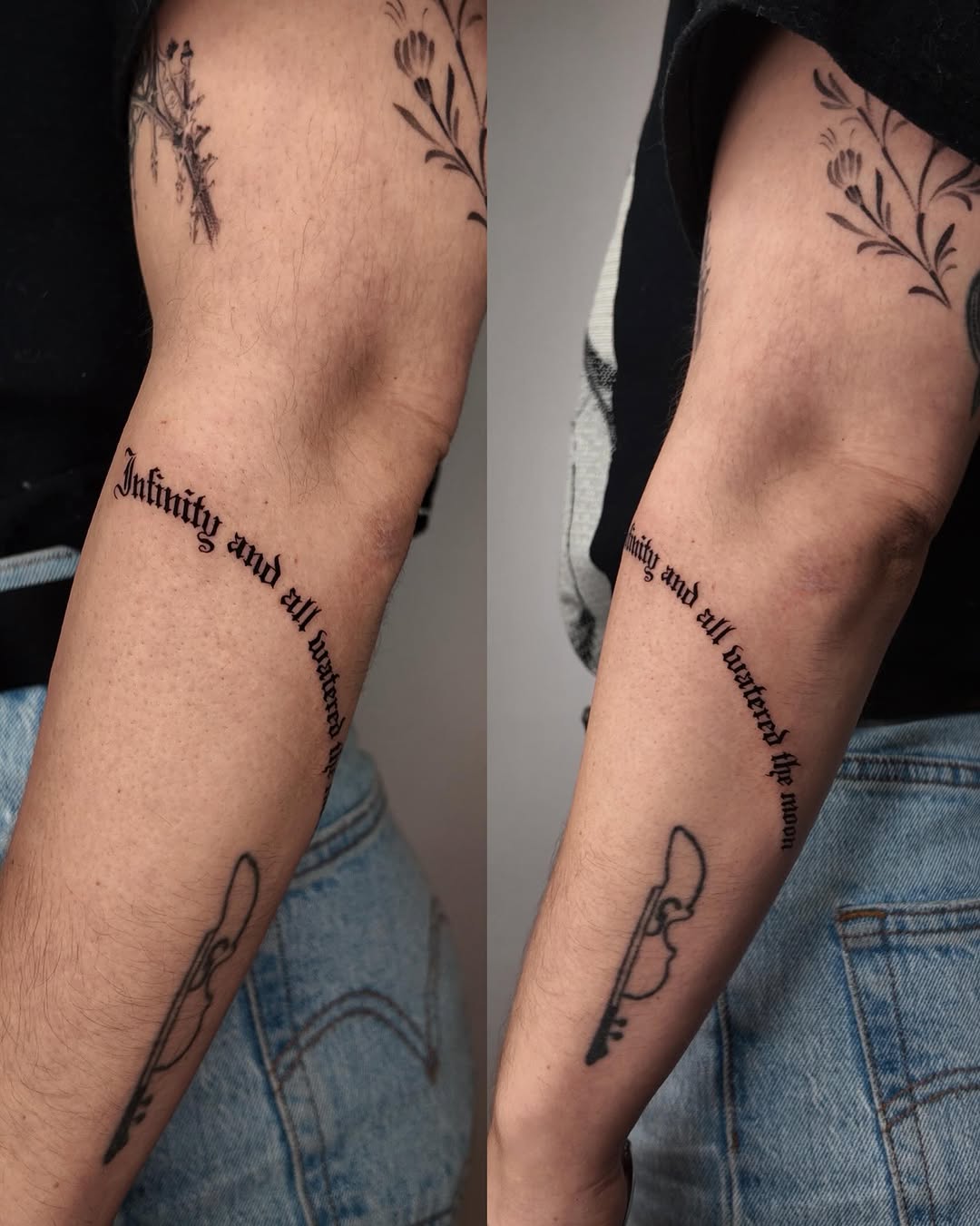 Tattoo by @tattedbygnyc โ lettering_script, illustrative