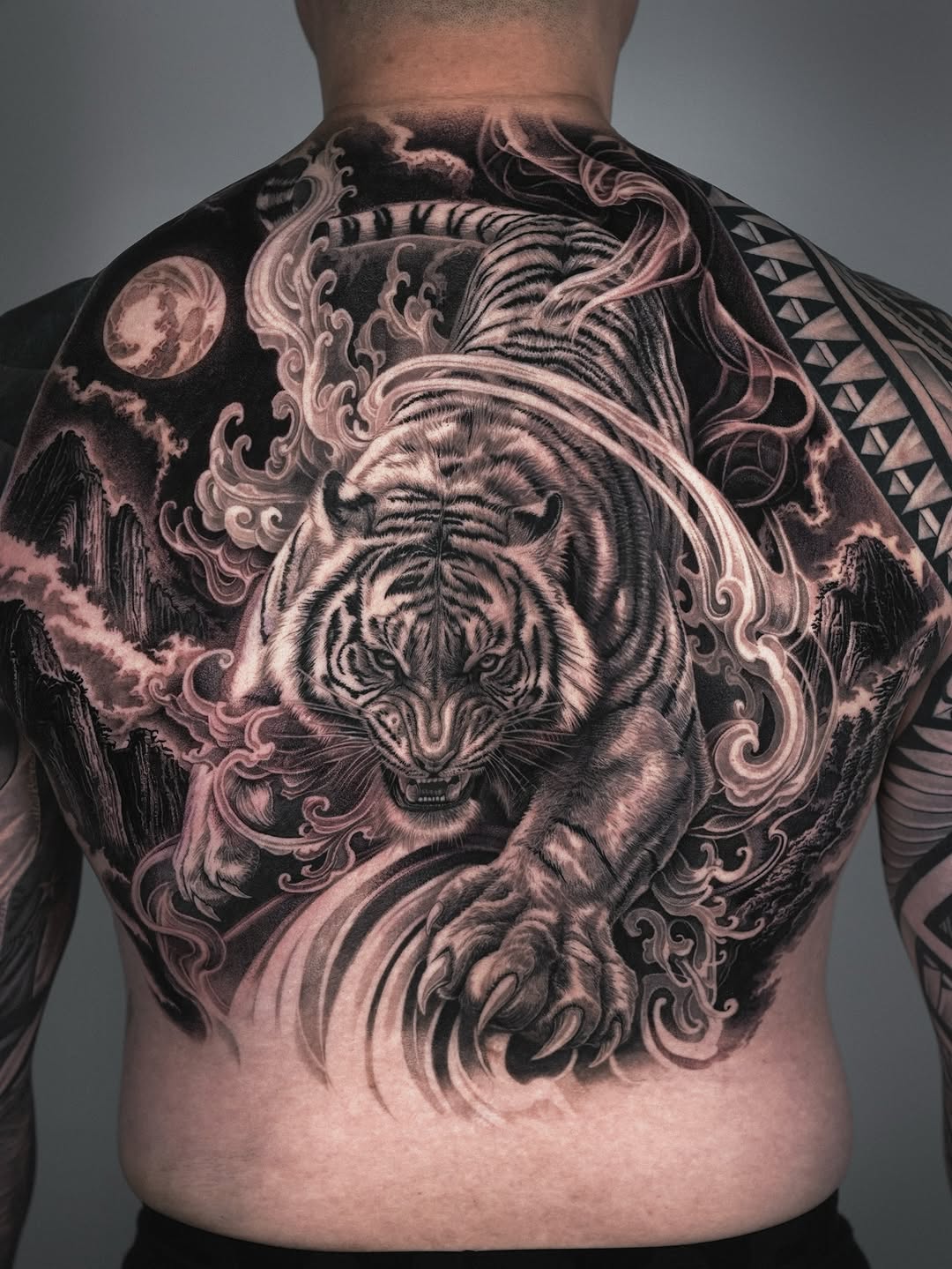 Tattoo by @sumok_tattoo β realism, black_and_grey