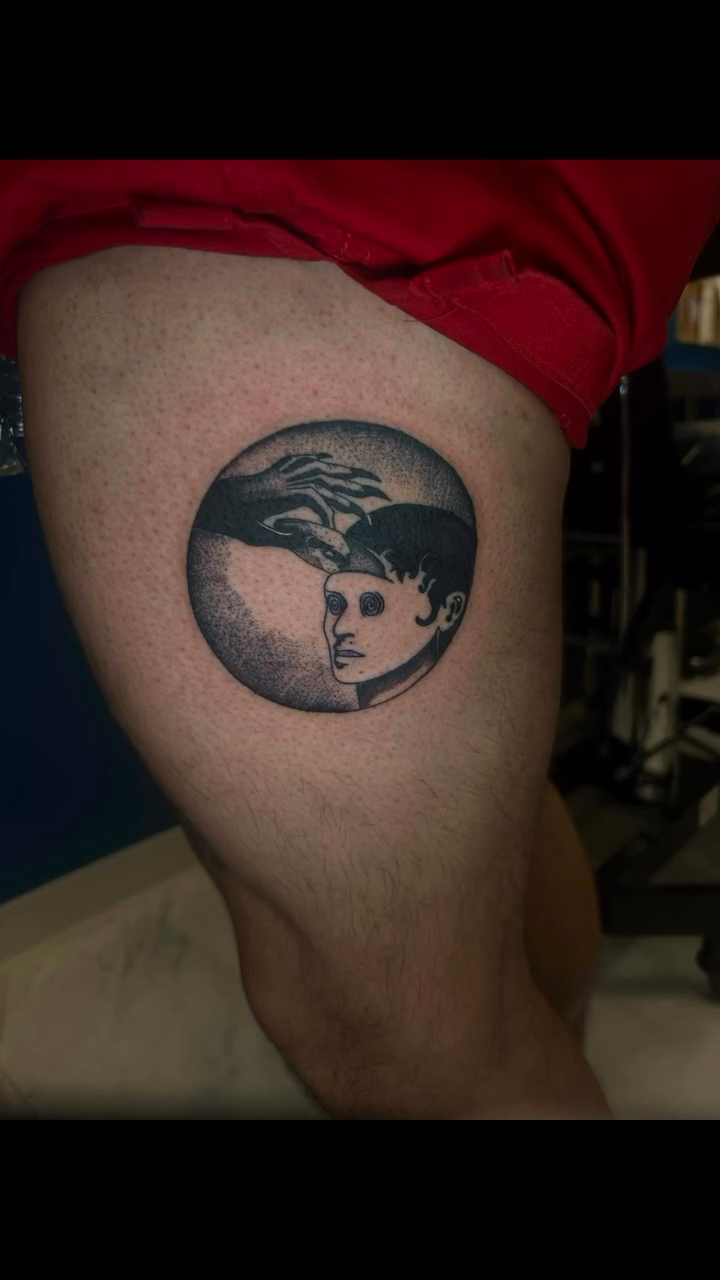 Tattoo by @deadgirltatting — black_and_grey, realism