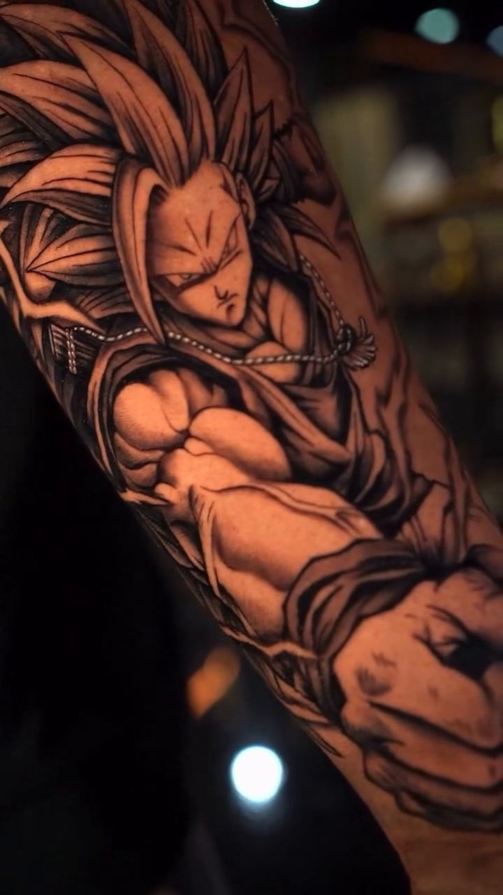 Tattoo by @chrisraymyerstats β anime, black_and_grey