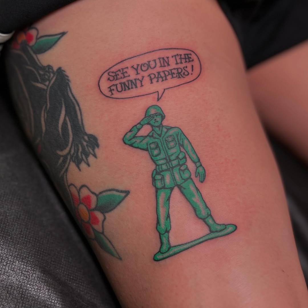 Tattoo by @mountains_of_flesh — american_traditional, lettering_script