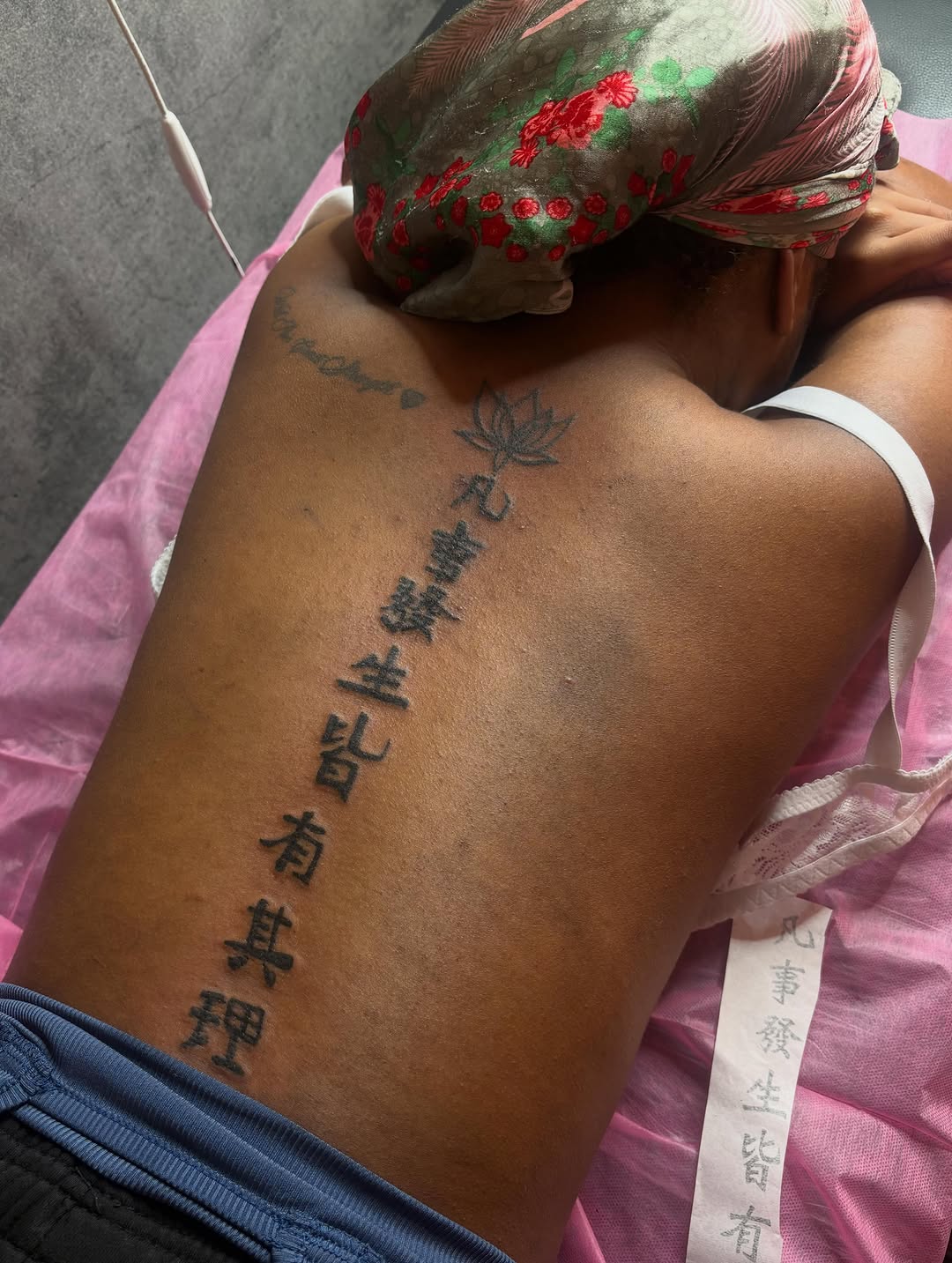 Tattoo by @barb_inks — lettering_script, black_and_grey
