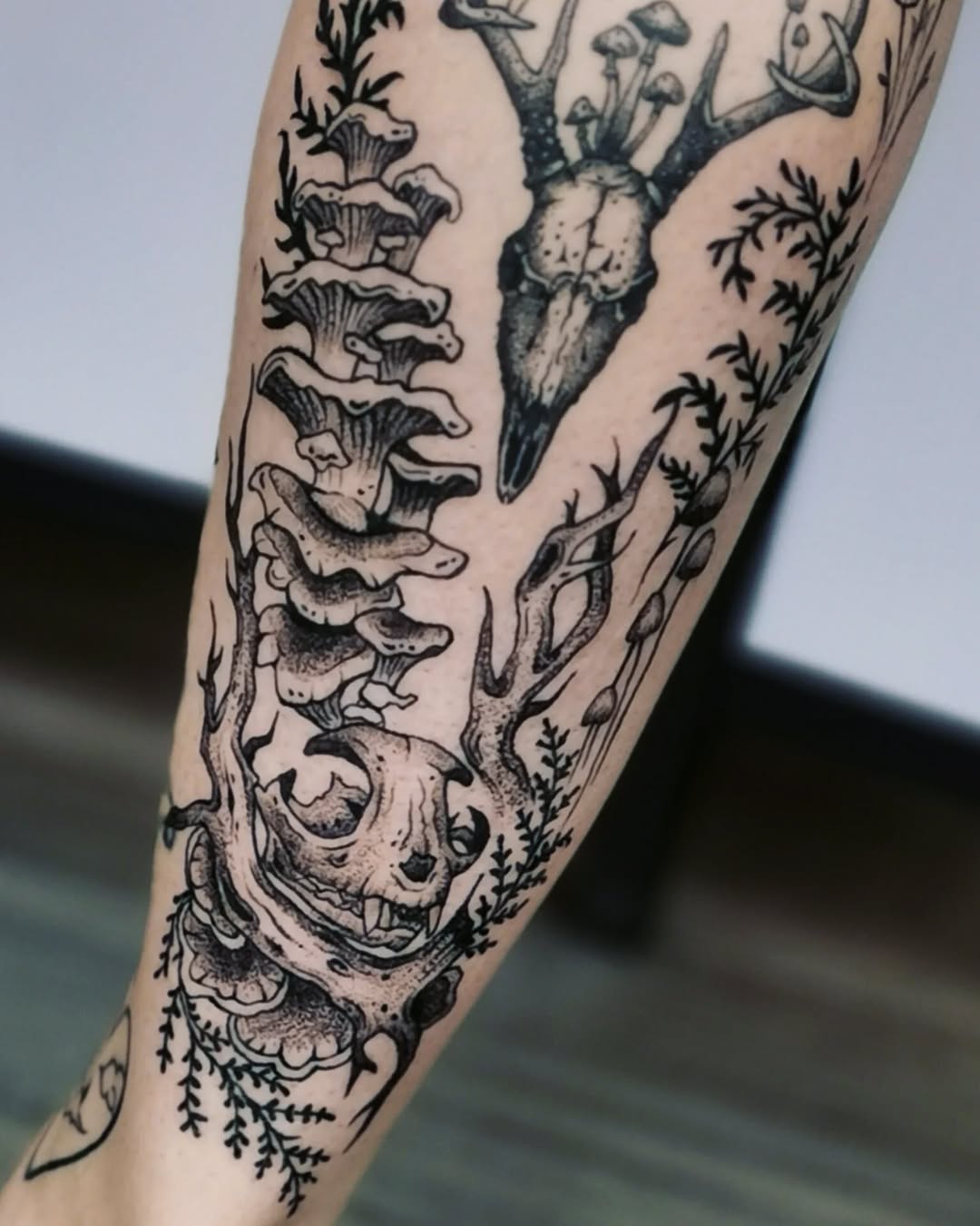 Tattoo by @alena.ashes โ dark_realism, dotwork