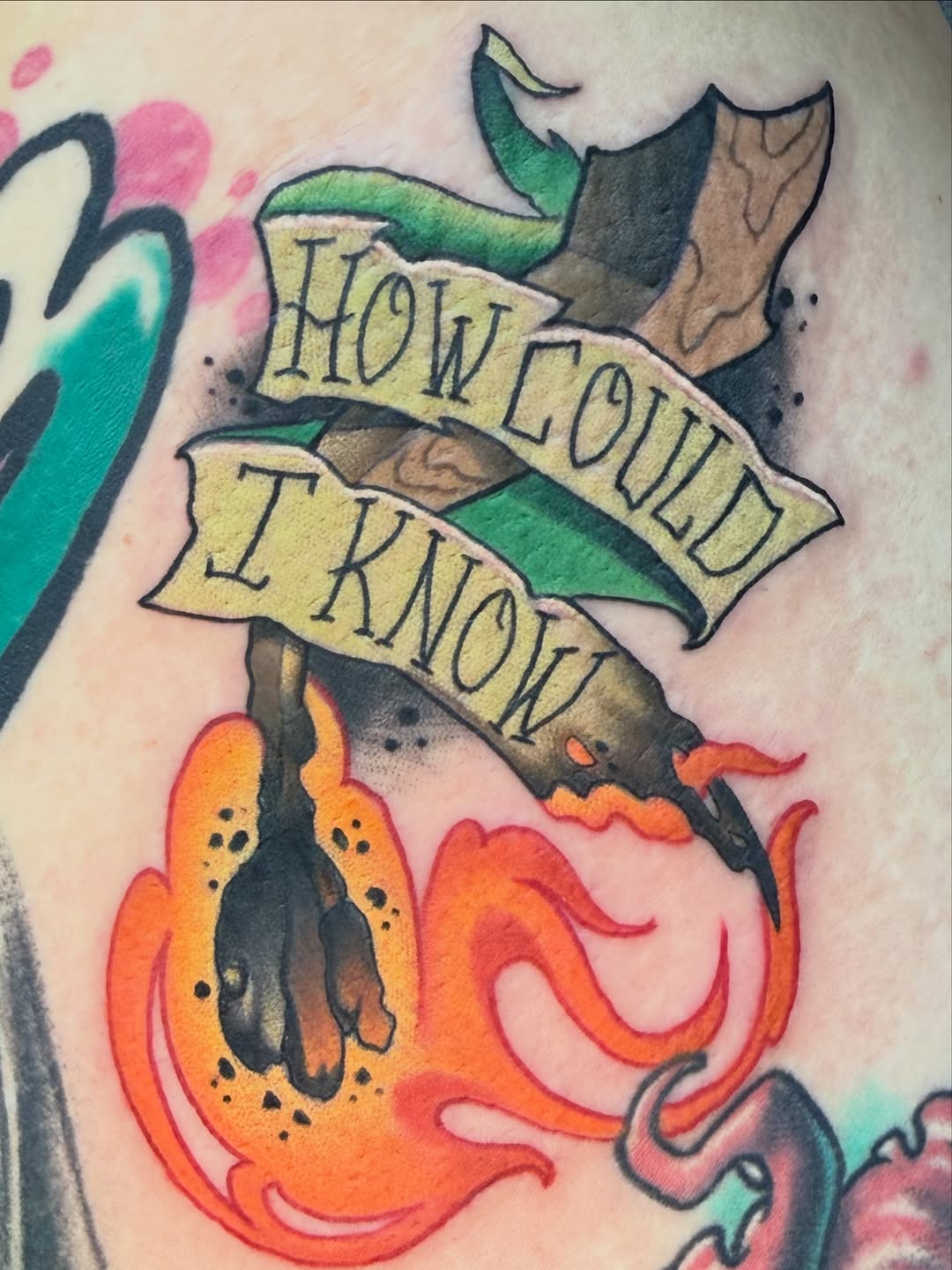 Tattoo by @tattoosbypat — lettering_script, american_traditional
