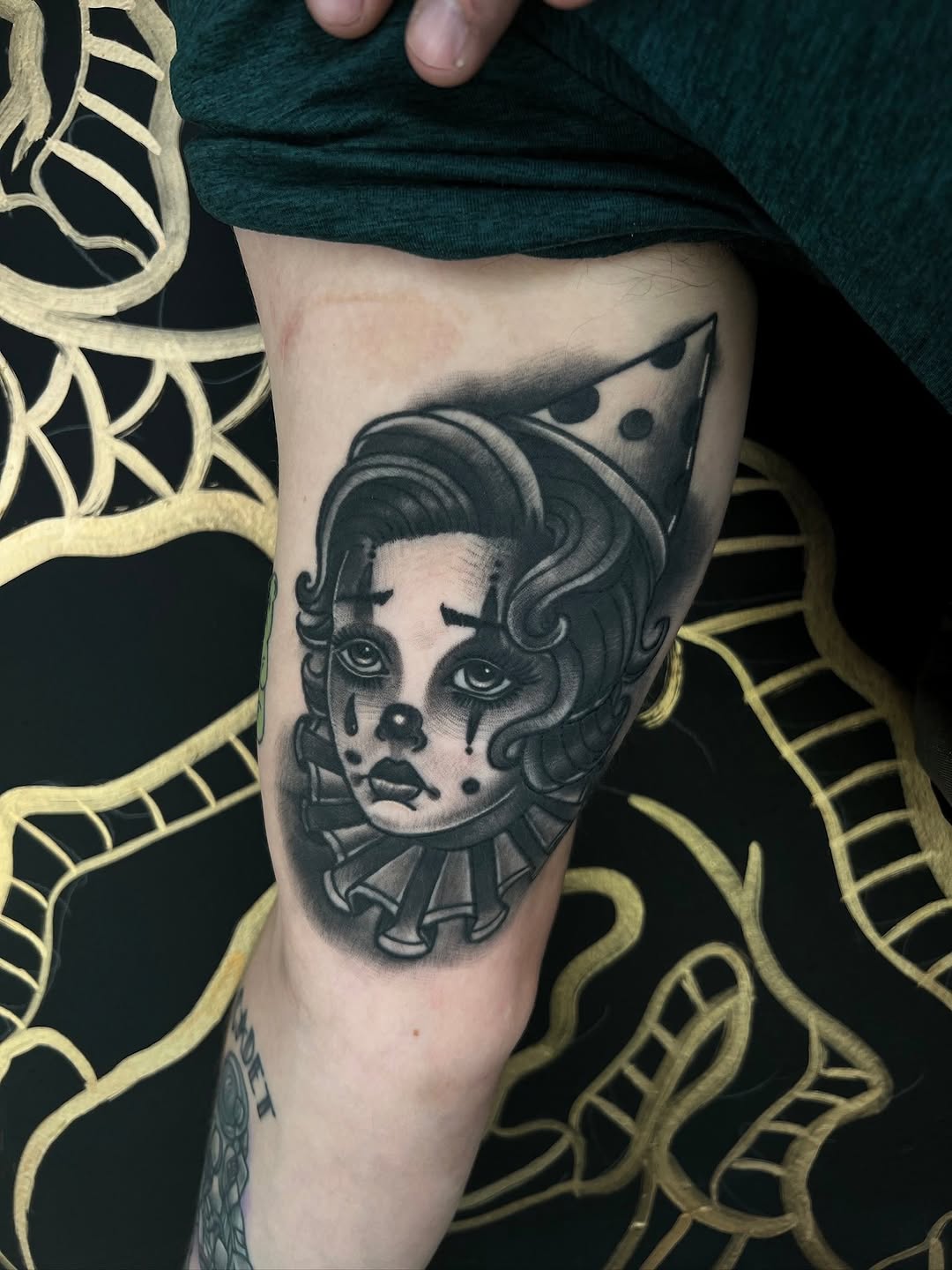 Tattoo by @coreyclarktattoos — black_and_grey, neo_traditional