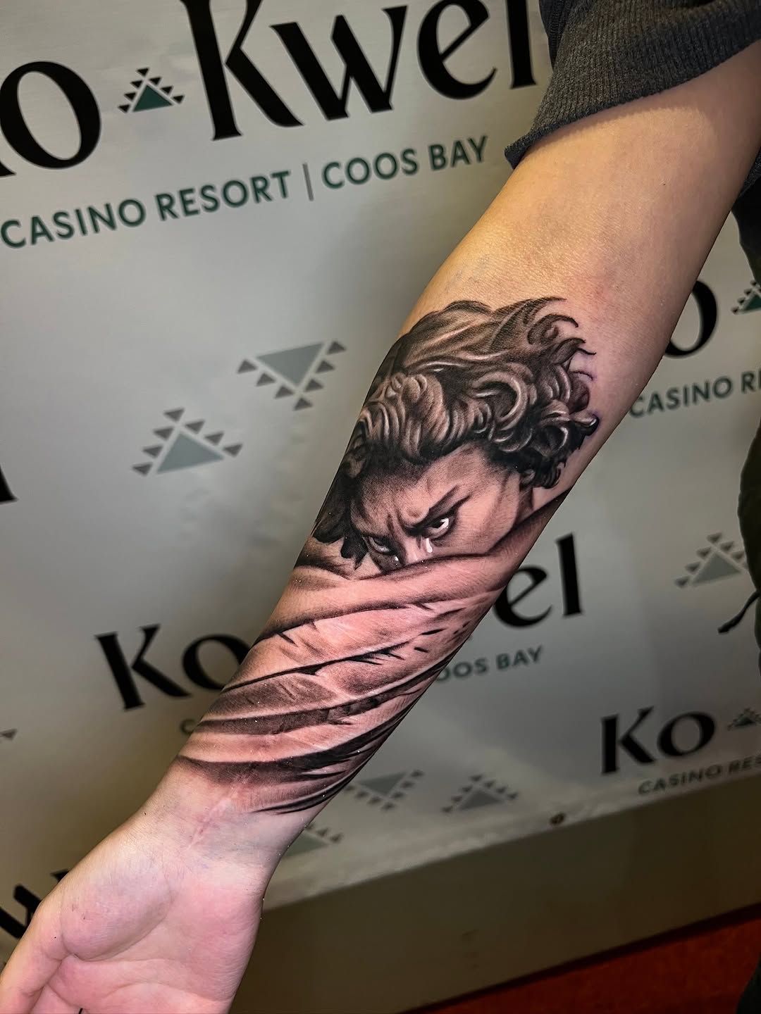 Tattoo by @coreyclarktattoos — realism, black_and_grey