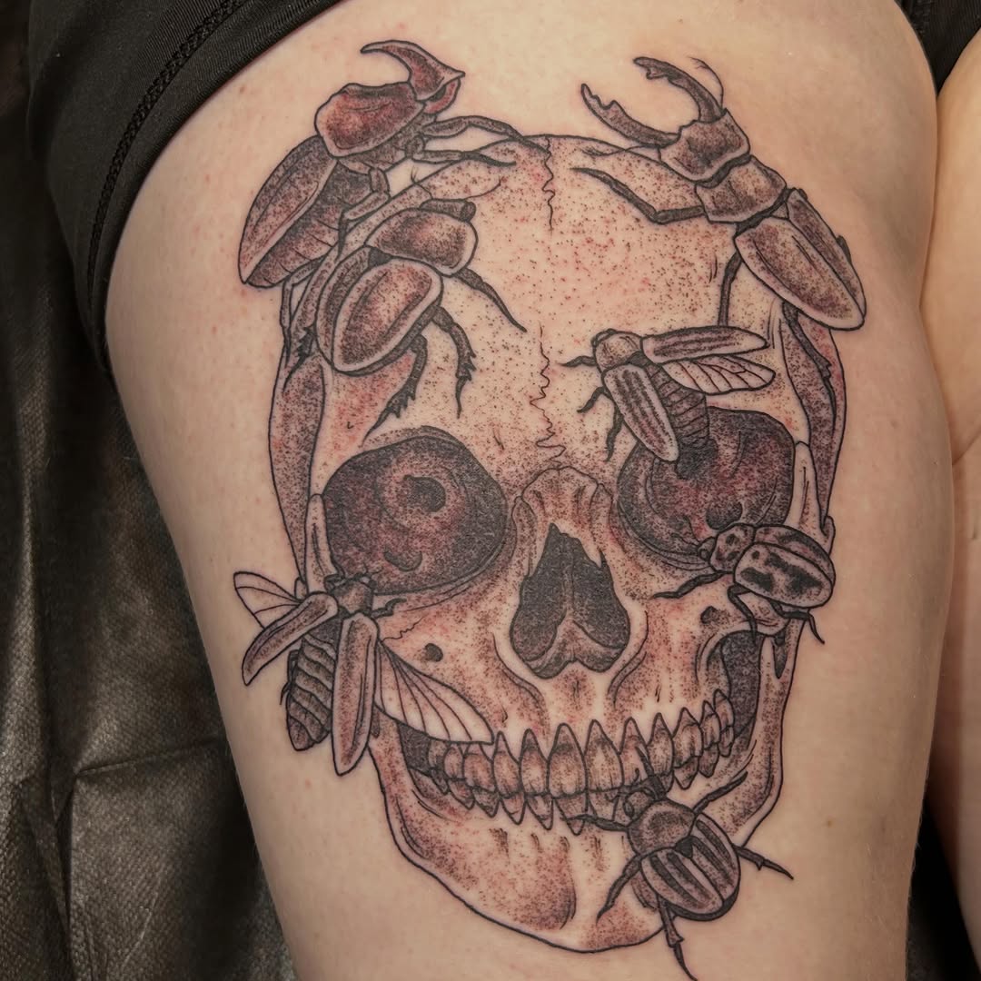 Tattoo by @inkslingingtattoo โ black_and_grey, dark_realism