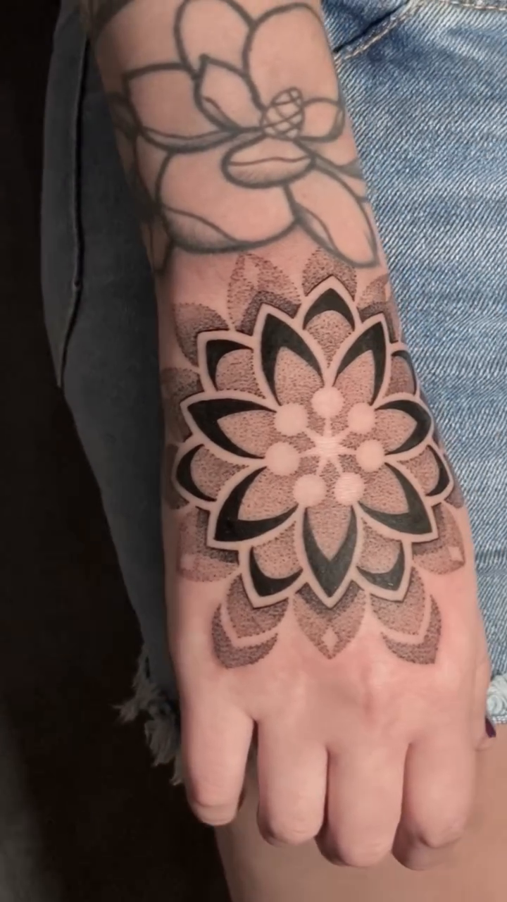 Tattoo by @byrd_tattoos — geometric, dotwork