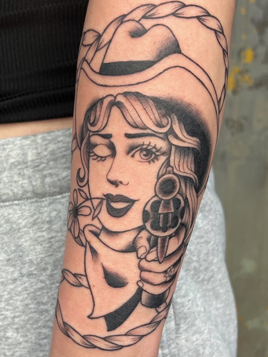Tattoo by @riley_tattoo — american_traditional, black_and_grey