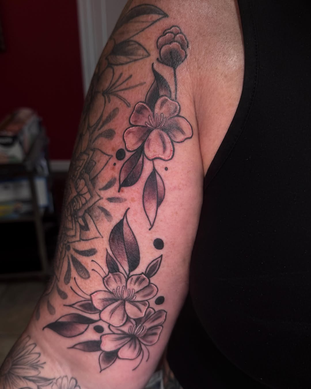 Tattoo by @noapologiestattoo — black_and_grey, fine_line