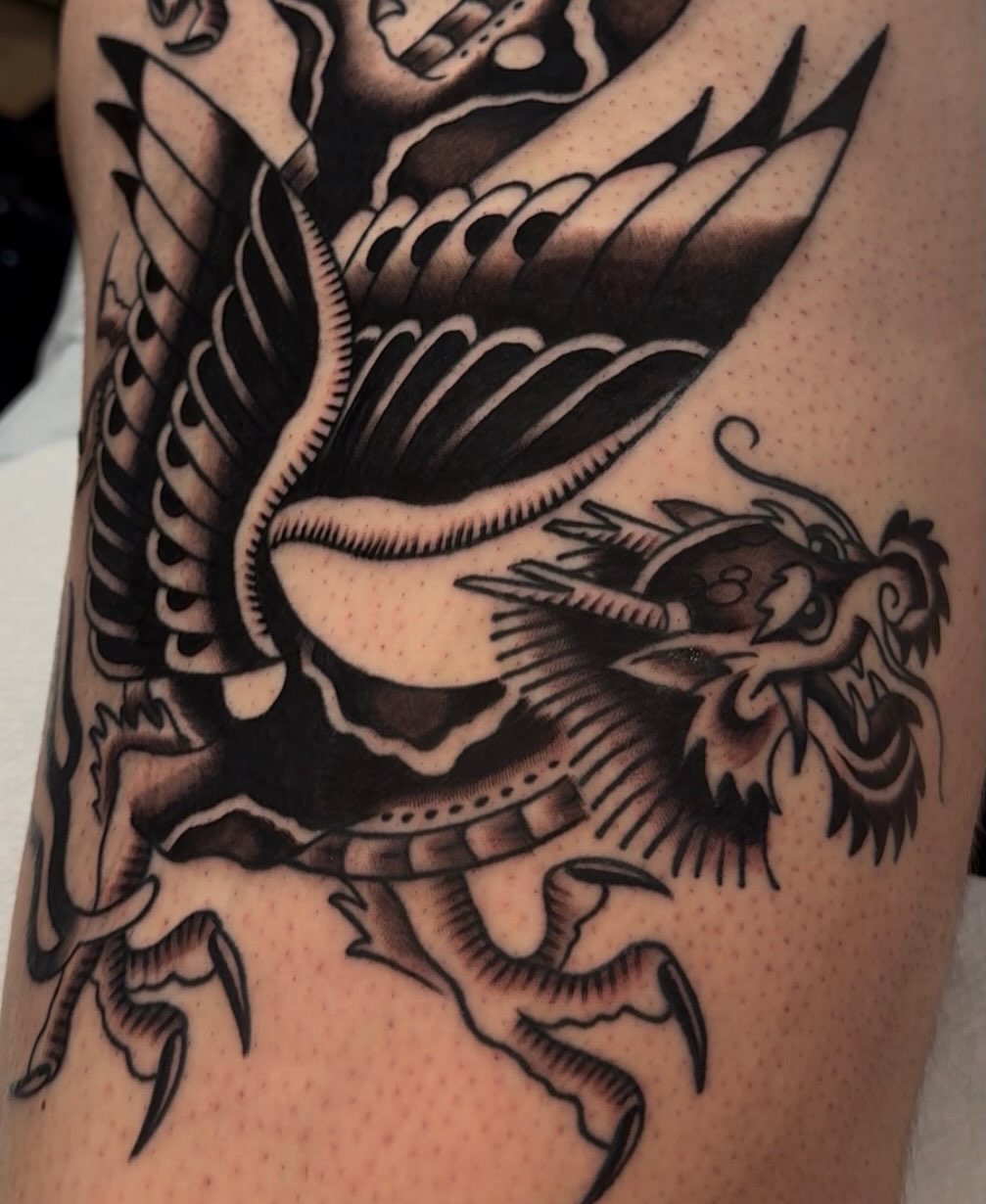 Tattoo by @coryallentattoos β american_traditional, blackwork