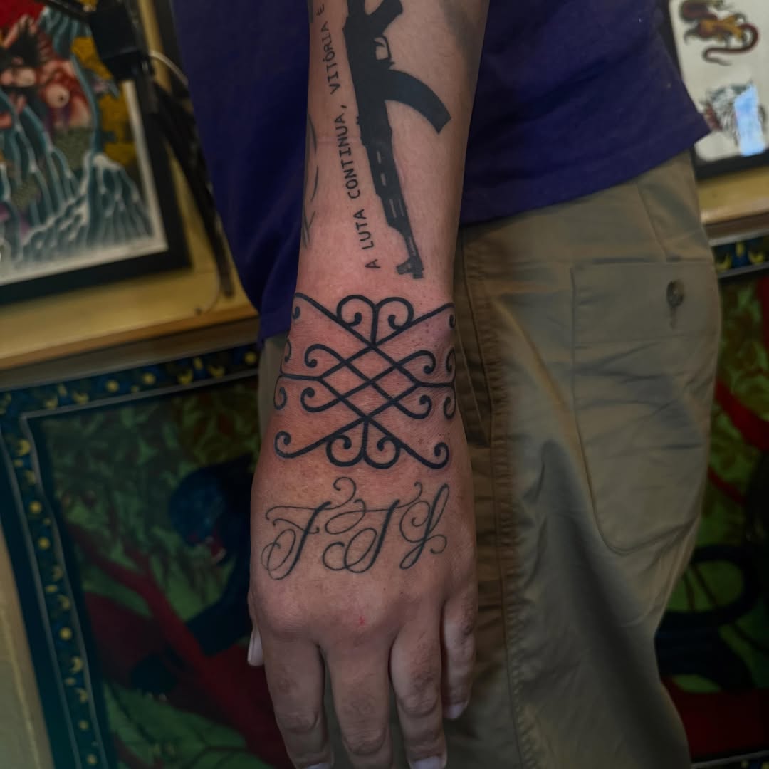 Tattoo by @dojatatt — blackwork, lettering_script