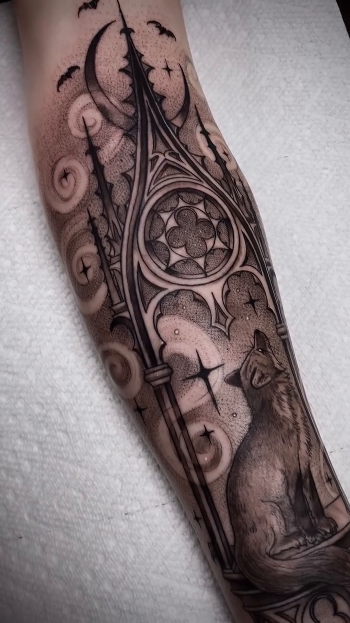 Tattoo by @marissatattoos — dark_realism, black_and_grey