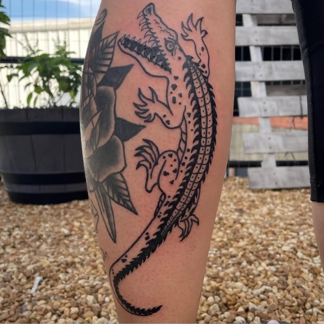 Tattoo by @goodheavenstattoos — american_traditional, black_and_grey