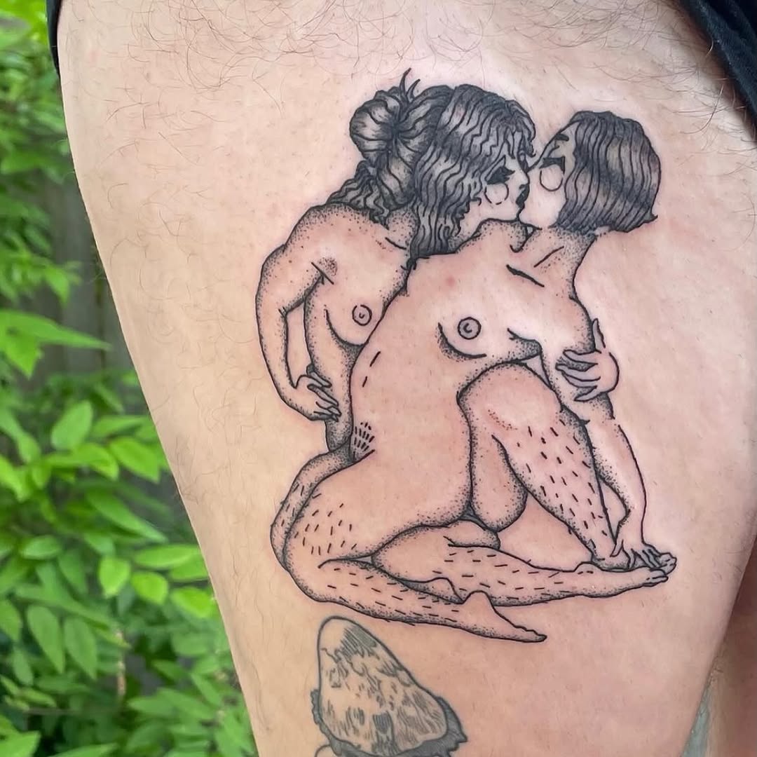 Tattoo by @goodheavenstattoos — black_and_grey