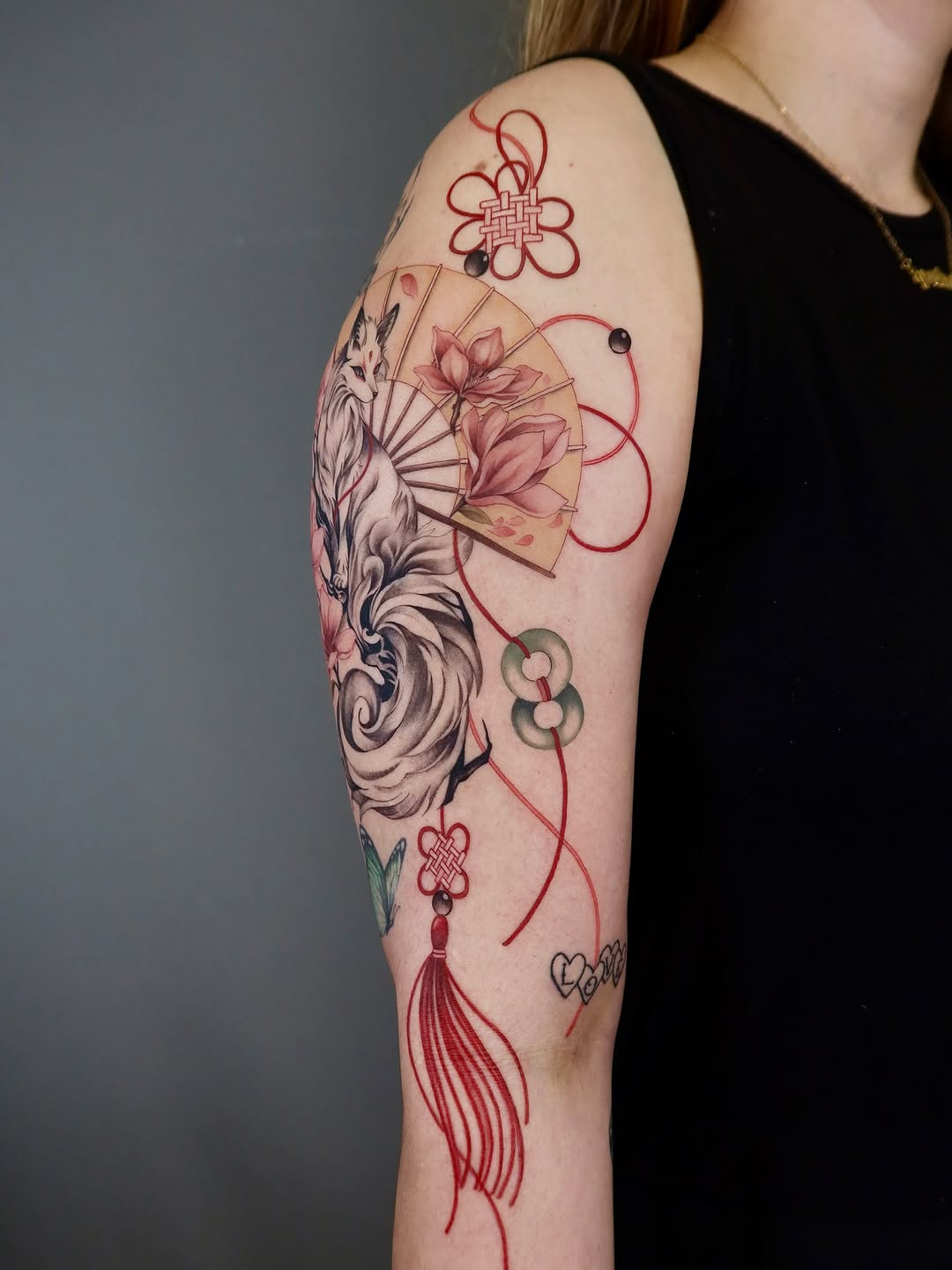 Tattoo by @minaa.ink — illustrative, black_and_grey