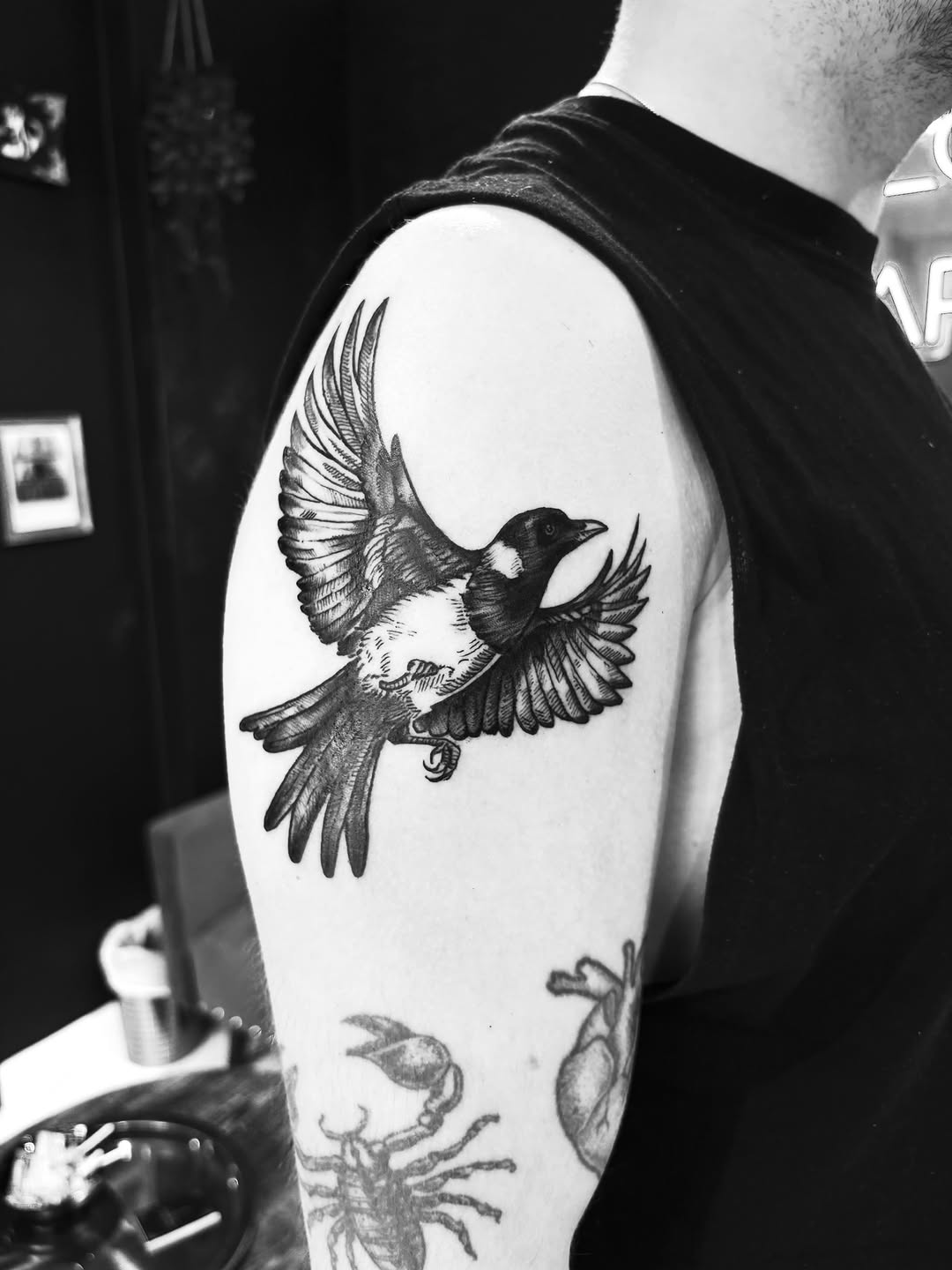 Tattoo by @chrisdafacetattoo — black_and_grey, realism