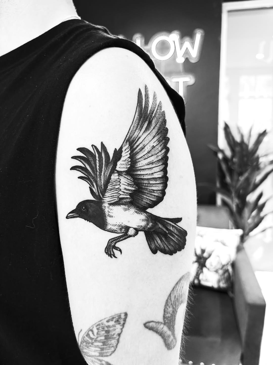 Tattoo by @chrisdafacetattoo — black_and_grey, illustrative