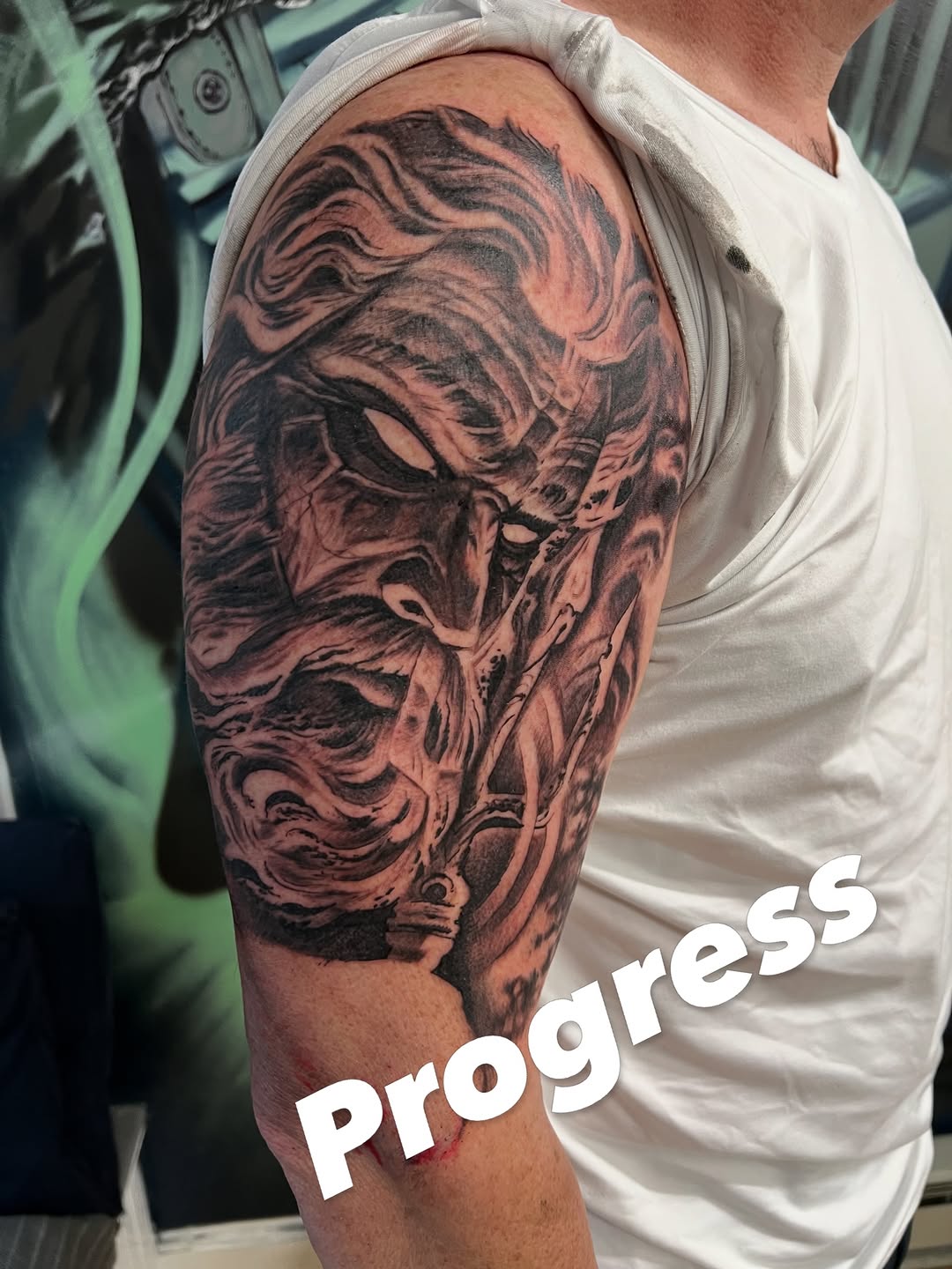 Tattoo by @strikt — black_and_grey, realism