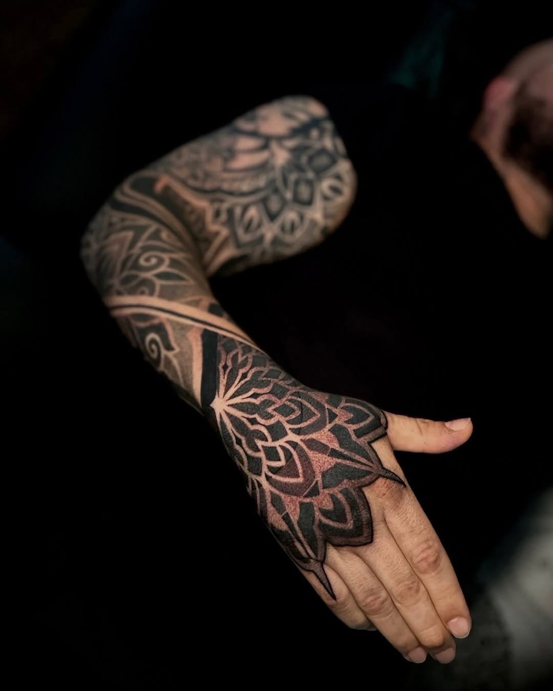 Tattoo by @blackadorn — geometric, blackwork