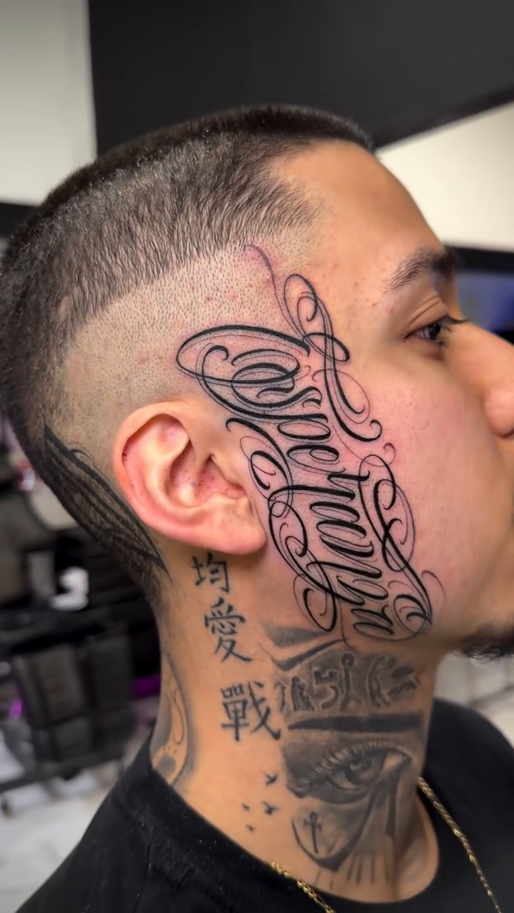 Tattoo by @scriptinator — lettering_script, blackwork
