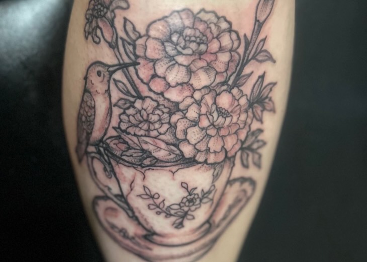Tattoo by @highly_carver — black_and_grey, dotwork