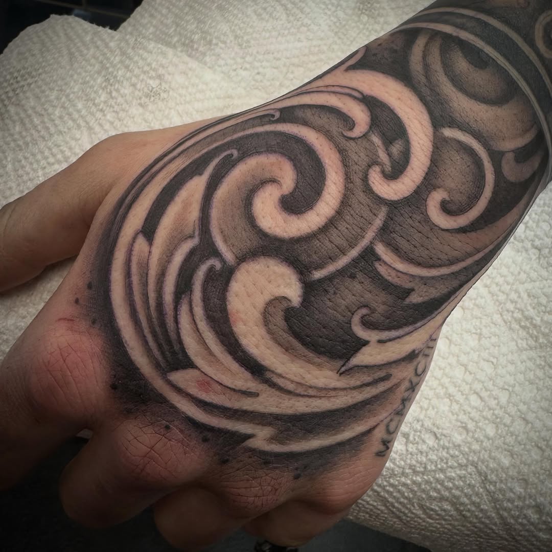 Tattoo by @tattoosbyskip — black_and_grey, ornamental