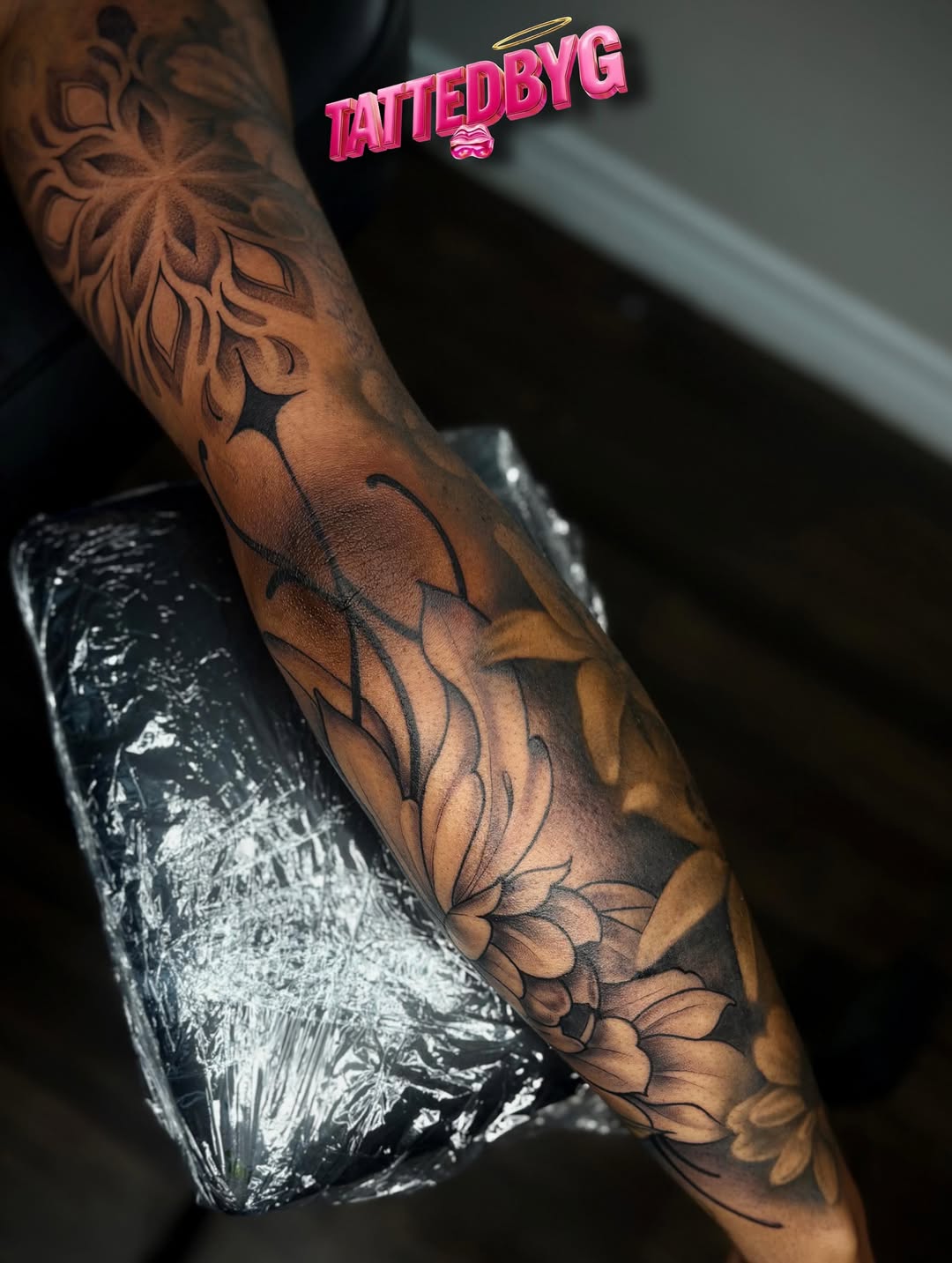 Tattoo by @tattedbyg — black_and_grey