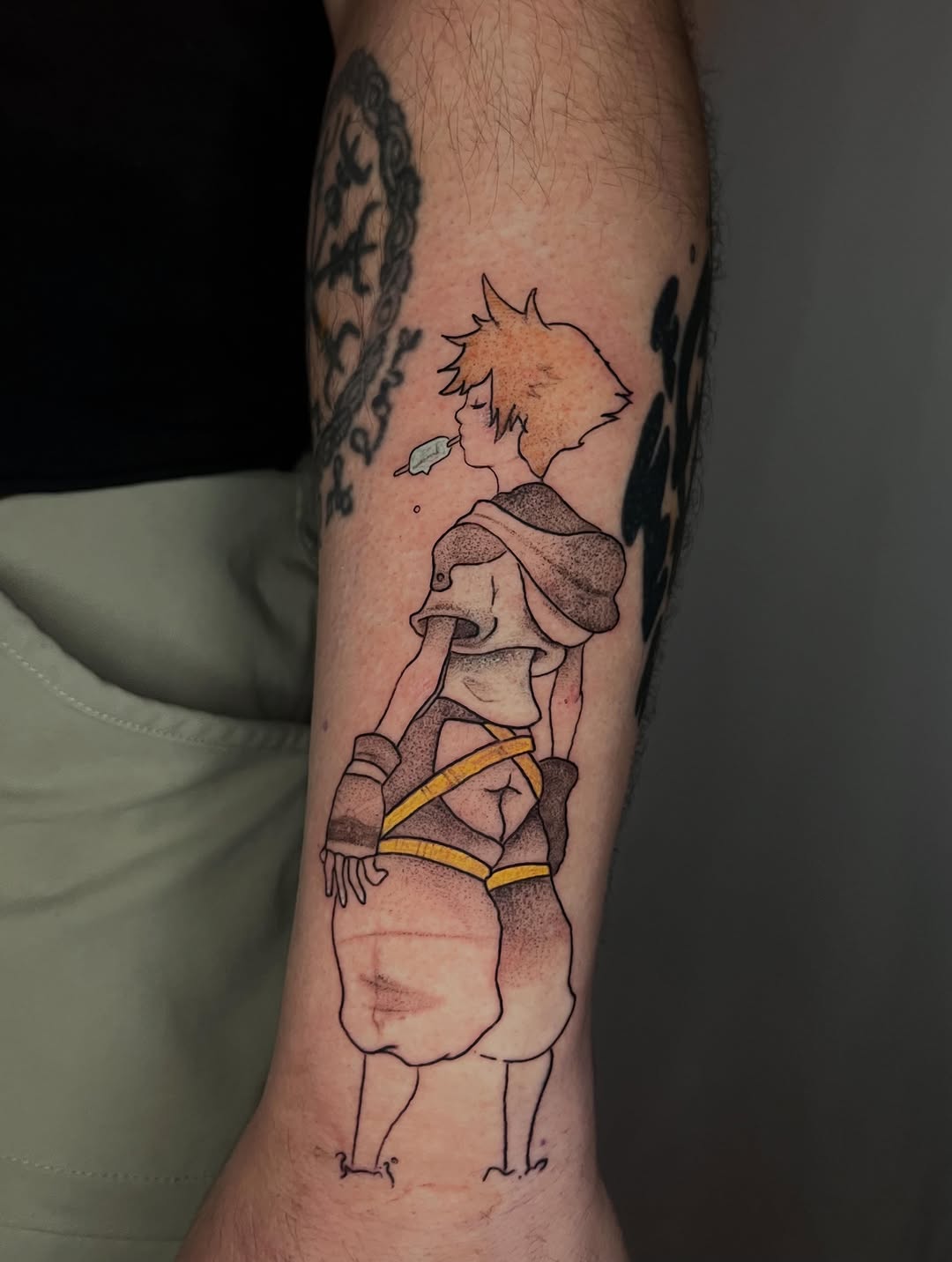 Tattoo by @pitypostcard โ anime, fine_line