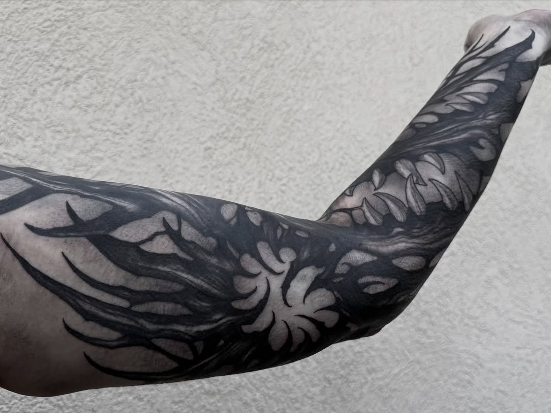 Tattoo by @bloodstonetattoos — blackwork, dark_realism